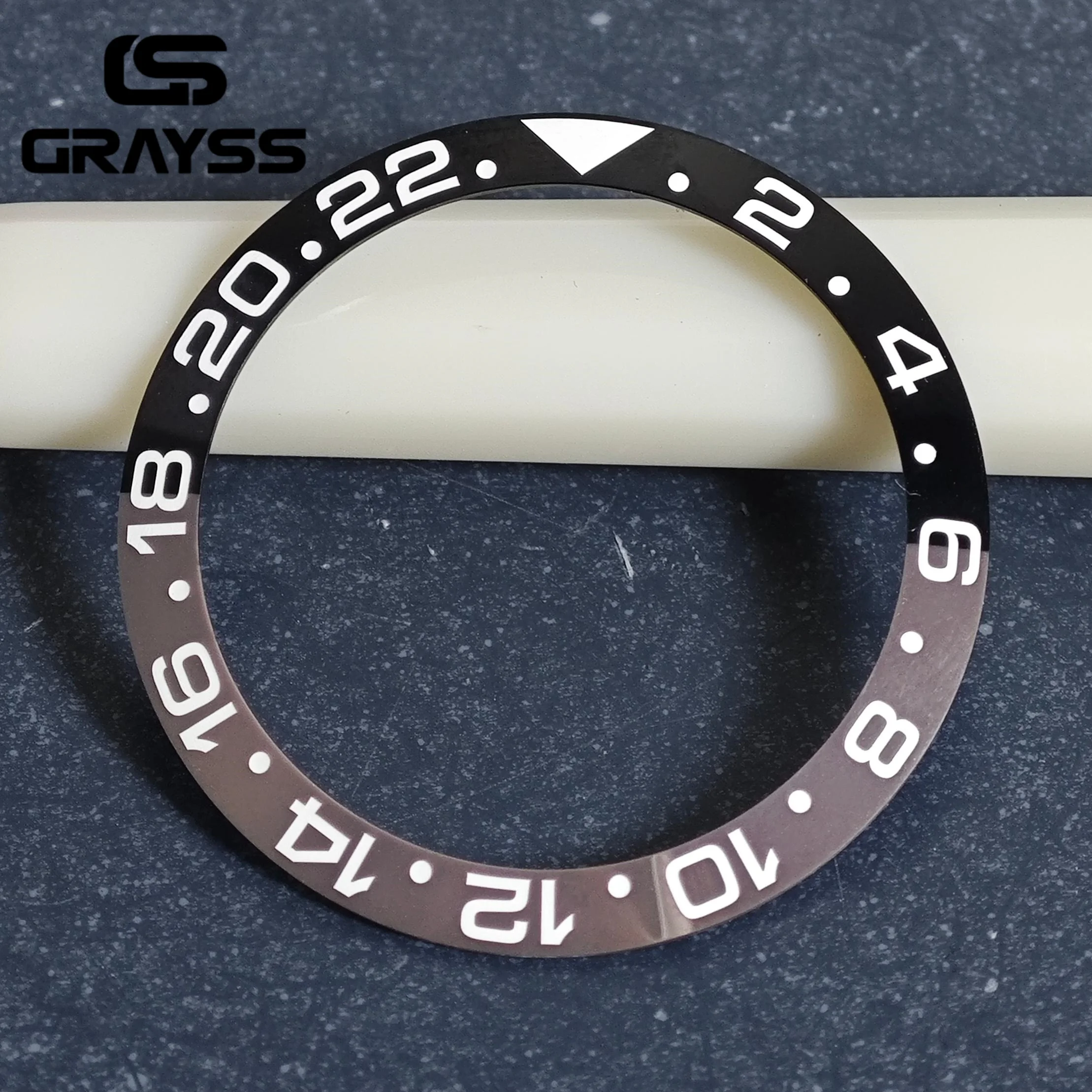 GRAYSS 38mm Keramik Für 40mm SUB Uhrengehäuse Legierung Uhr Lünette Einsatz Ring Hang NH35 NH34 GMT Tauchen Männer Uhr Teil Zubehör