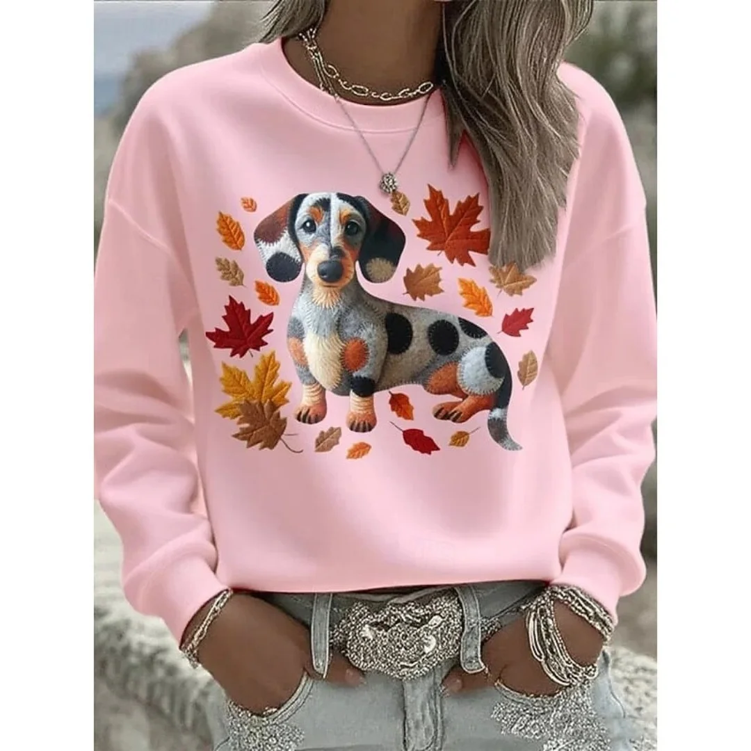 

Fashion Casual Long Sleeve Round Neck Sweatshirt Women's Butterfly and Floral Pattern 3D Print Comfortable Polyester Streetwear