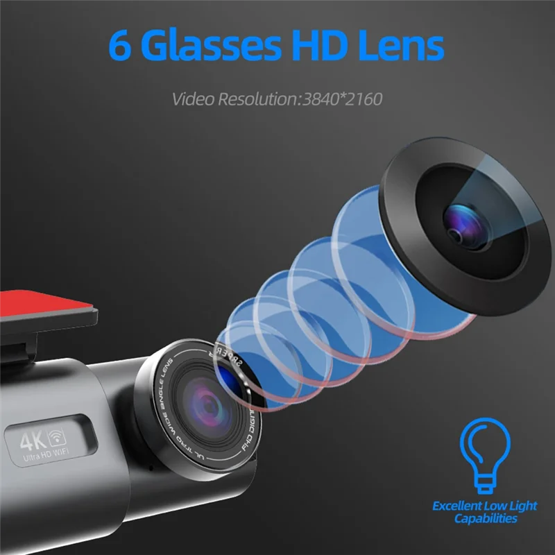 

B92B-Dash Cam Built-In Wi-Fi Dash Cam Support Dual Lens GPS Dash Cam Built-In Wi-Fi Support Dual Lens GPS 24H Parking