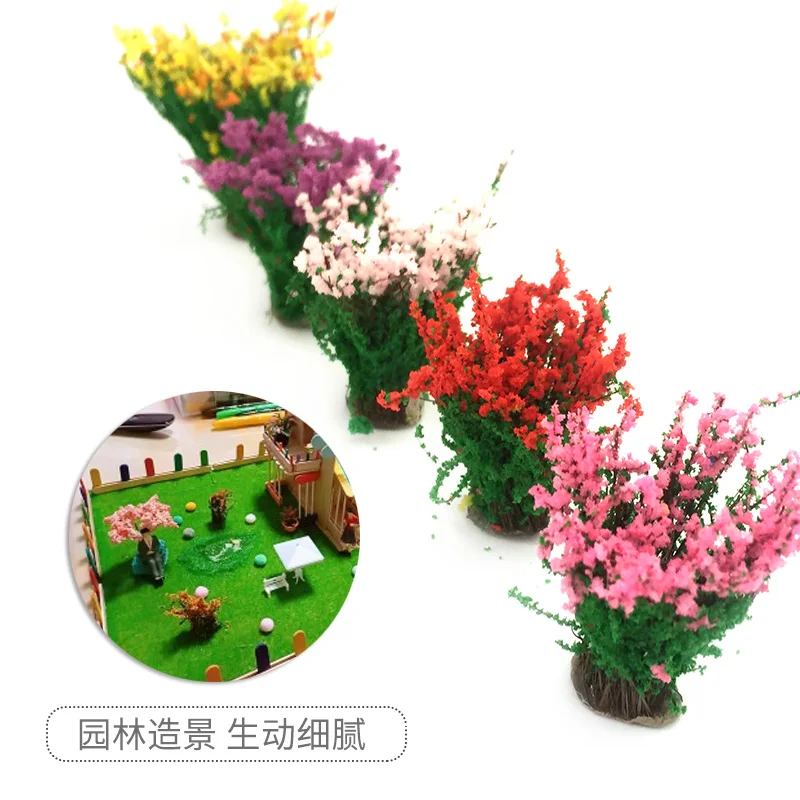 20pcs Artificial Flower Cluster Static Grass Bush Shrub Wargame Landscape Garden Miniature Terrain Scenery Model Railway Plant