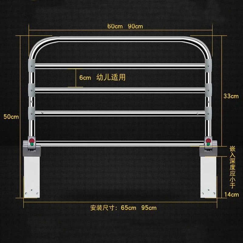 Elderly Safety Patients Adult Bed Fence Senior Bed Rails Elderly Stainless Steel Auttakaa Minua Bedside Guardrail Handrails