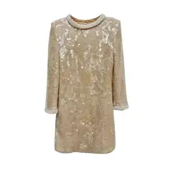 Luxury 2025 Summer Holiday Pearls Sequins Short Dress Women's Long Sleve Party Evening Midi Vestidos