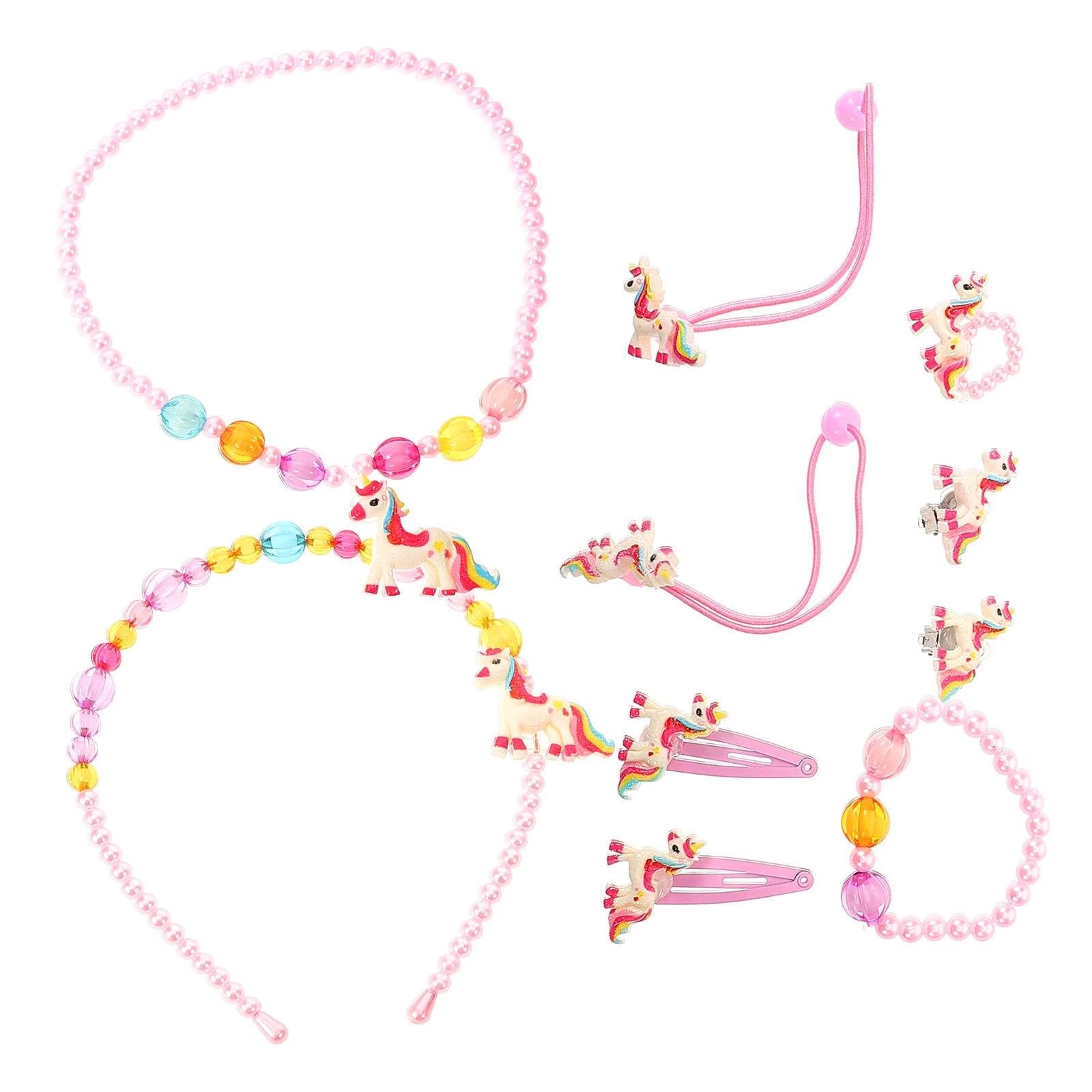 

1 set Kids Princess Necklace Bracelet Kit Toddler Girl Kid Jewelry Gift Kids Jewelry Gift Hair Accessories