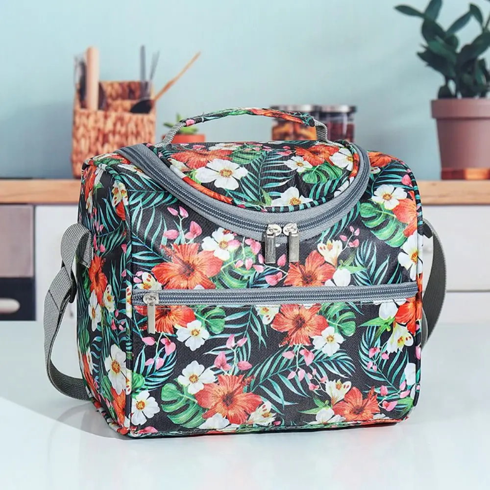 Cooler Printing Minimalist Insulation Bag Cosmetic Storage Handbags Shoulder Bag Large Capacity Lunch Box Bag Women