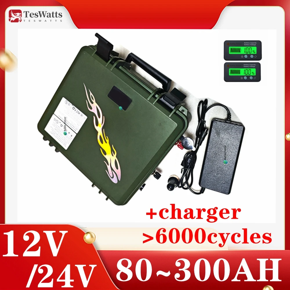 

Teswatts 12 В 24 В 80 Ач ~ 300 Ач Lifepo4 аккумулятор для 1KW2KW лодочного пропеллера солнечной системы инвертора