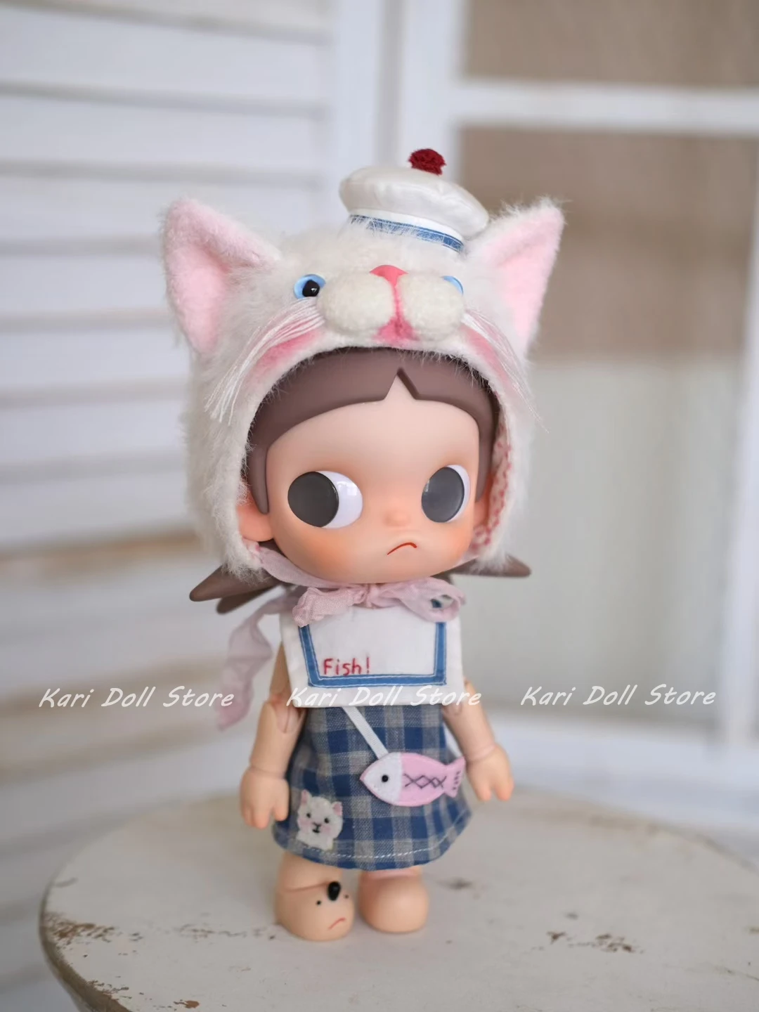 

Kari Store Handmade Dress Clothes for Zsiga 1l8 accessories Doll 8 points action figure Navy Meow Little White set