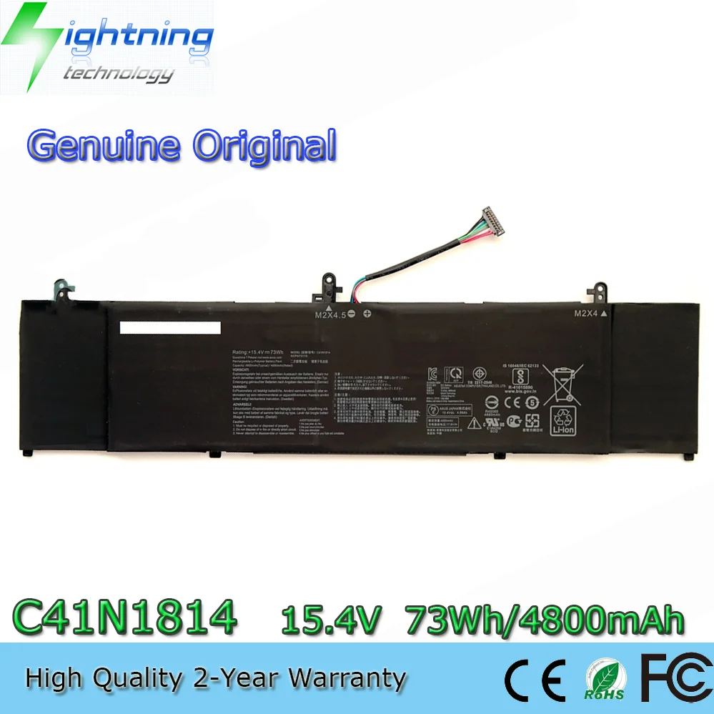 

C41N1814 15,4 В 73 Втч 4800 мАч Оригинальный аккумулятор для ноутбука Asus BX533FD RX533 RX533FD UX533 UX533FD UX533FN 0B200-03120000