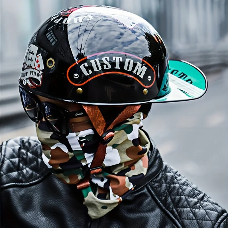 Motorcycle Helmet Men Retro Moto Helmets Half Face Baseball Cap Personality Capacete De Moto DOT Certification Cycling Helmet