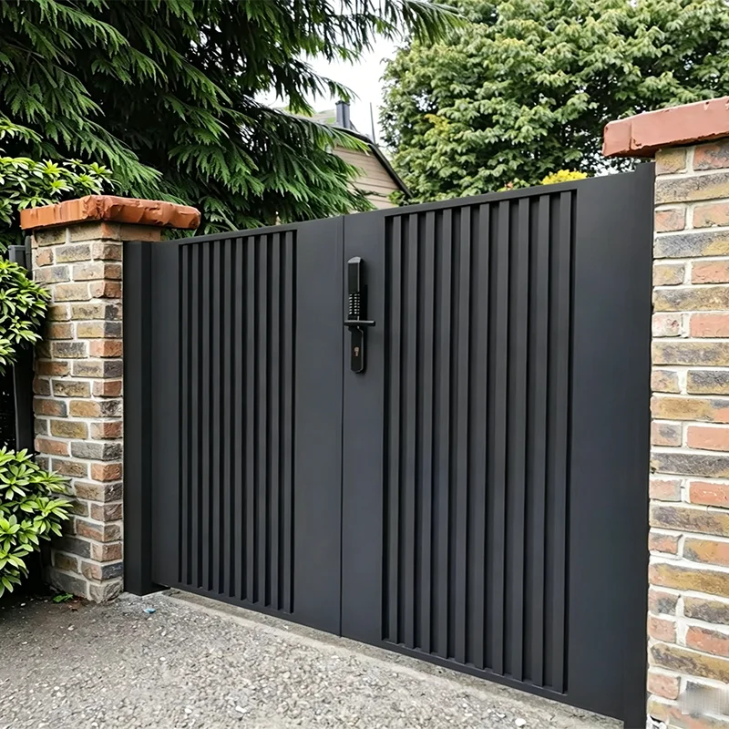 Modern Garden Automatic Swing Door Aluminum Side Door And Main Entrance Door, Villa Courtyard Iron Door Picture