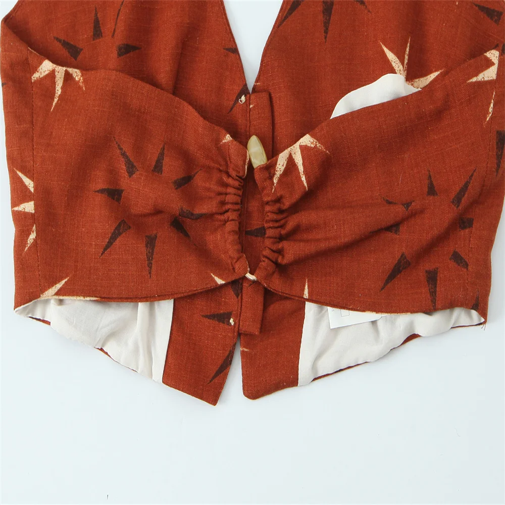 Summer New Women's Fashion European and American Style Sun Printed Top Wide Leg Pants