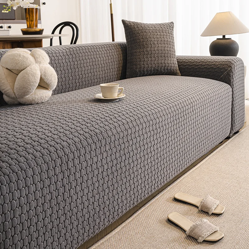 

Jacquard Non-slip Sofa Couch Cover Stretch Sofa Slipcover Solid Color Washable Sofa Furniture Couch Protector for Living Room