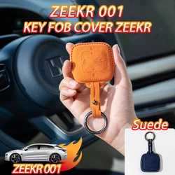 ZEEKR 001/007X special suede key protection case,KEY FOB COVER Bluetooth key bag, buckle alcantara car accessories