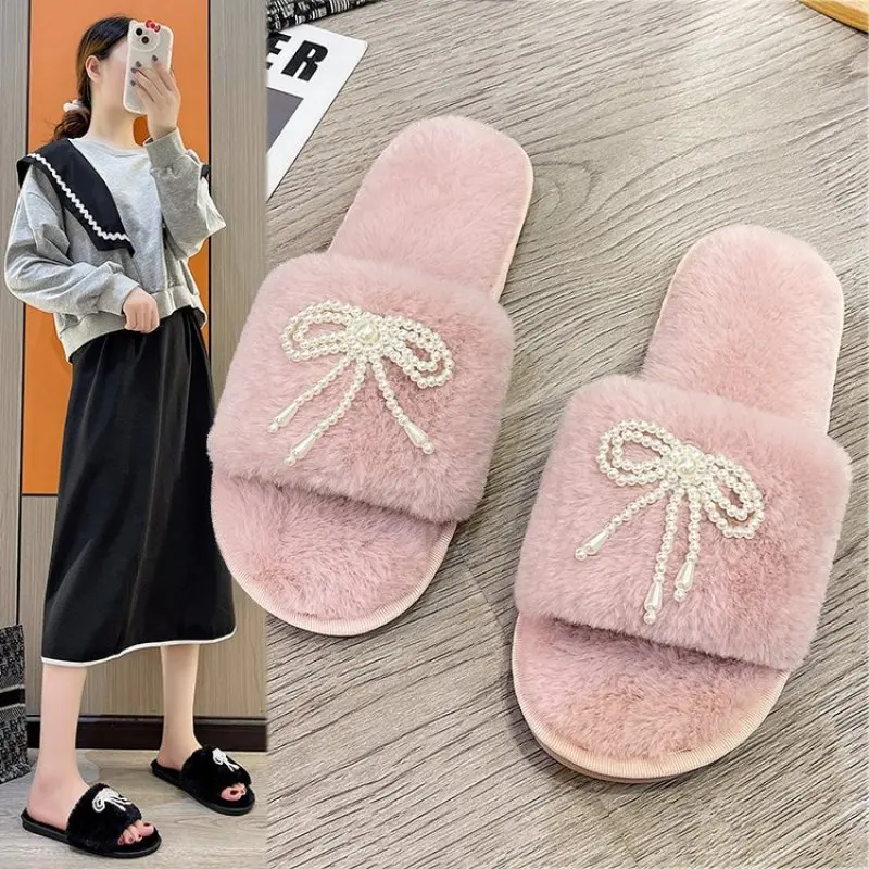 

2024 Fashion Women Soft Cloud Slippers Sneaker Home Plush Fur Flip Flops Ladies Plus Size 42 43 Female Shoes Autumn Winte Slides