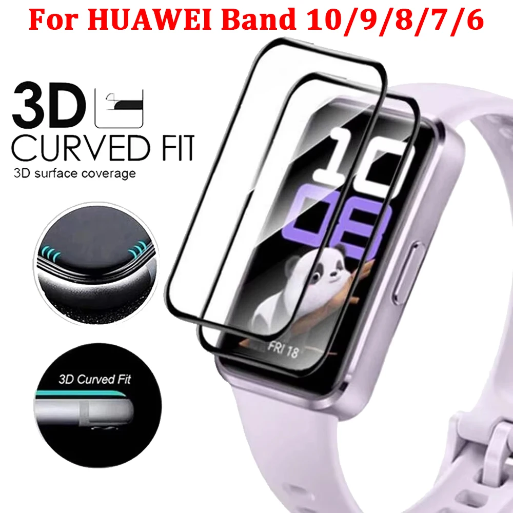 1-5PCS Curved Screen Protector For Huawei Band 10 9 8 7 6 Anti-scratch Protective Film For Huawei Band 10 Smartwatch Accessories