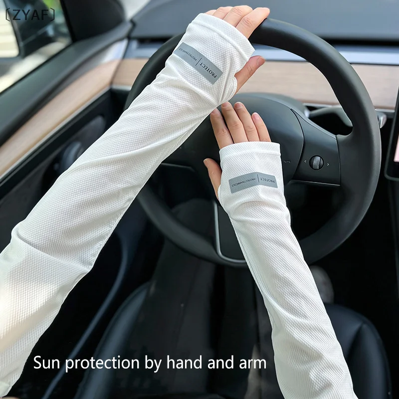 maverayaaf mangas de gelo mulher proteção solar masculina japonês verão ao ar livre proteção uv mangas de braço solto condução luvas ao ar livre