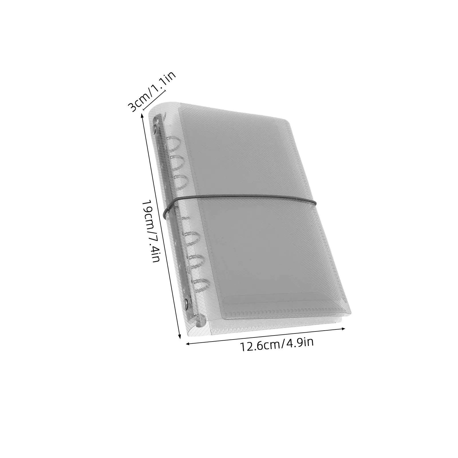 3Pcs Clear A6 Notebook Cover Refillable Soft Binder Elastic Band Round Ring Organizer Budget Planner Meeting School Office view 6