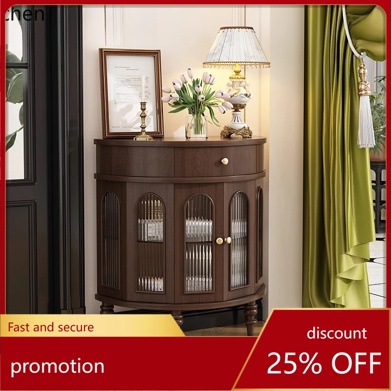 

CZ Retro Solid Wood Entryway Cabinet Light American Style Hallway Cabinet