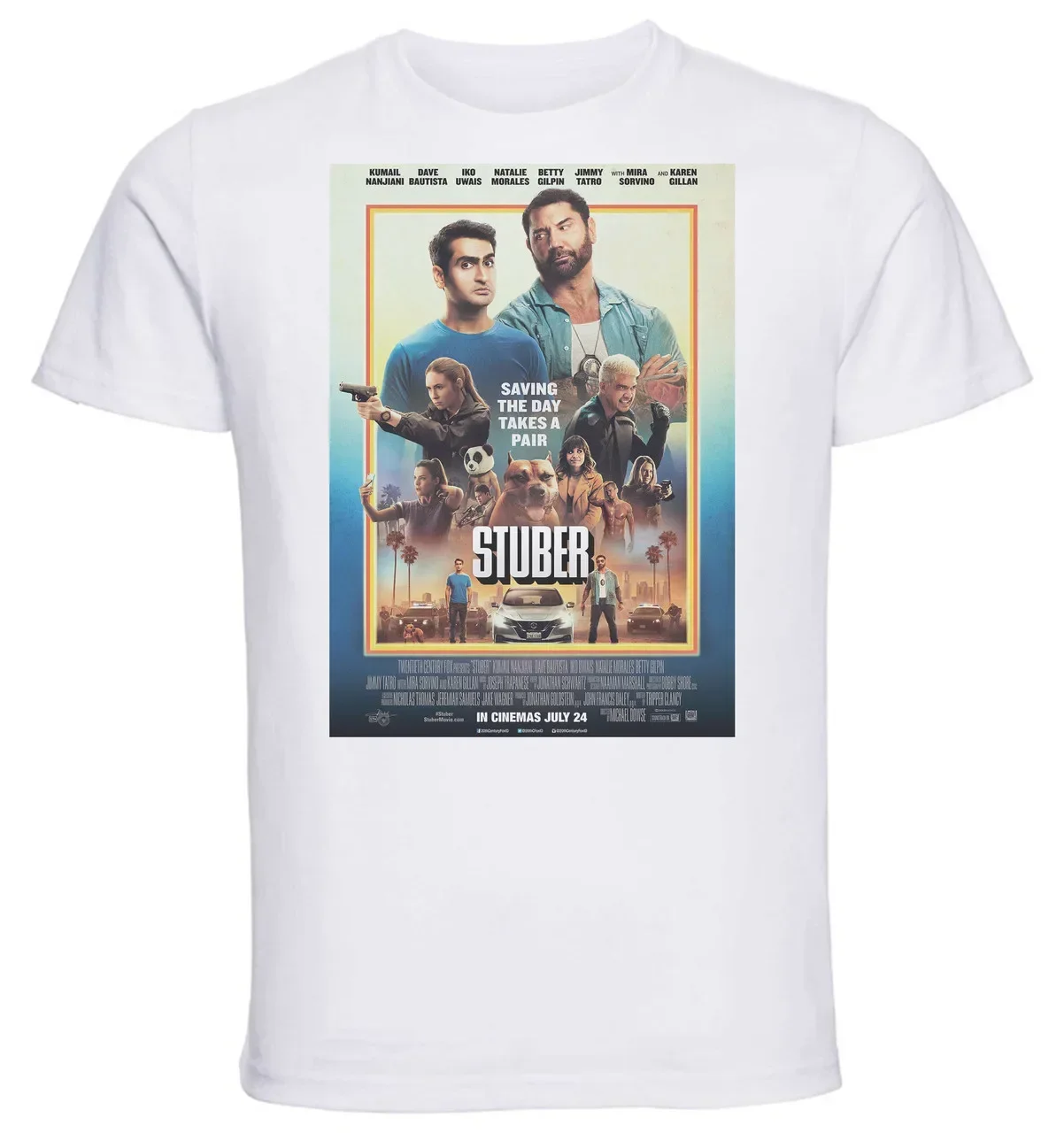 T-Shirt Unisex White Playbill stuber autista d'assalto