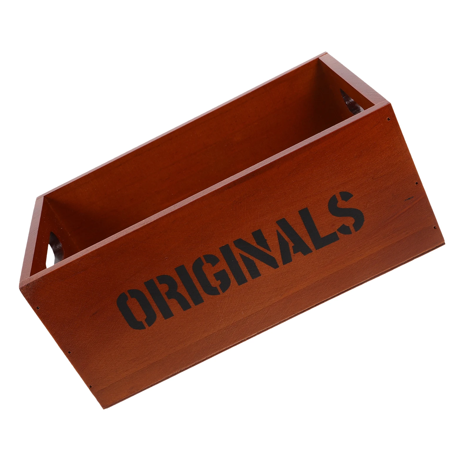 

Desktop Storage Box Large Bins Office Organizer Crate Multi Purpose Wood Rustic Crates for Decor