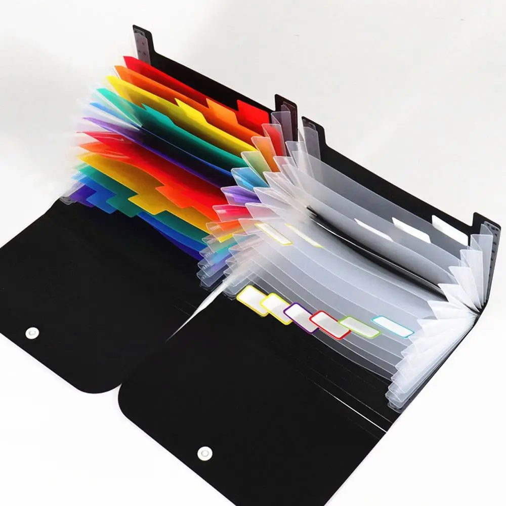 13-layer Small File Wallet Waterproof Accordion Style A6 Accordion Folder Self-adhesive Index Tabs File Case Office Supplies