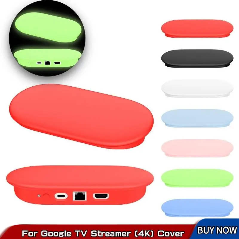 Silicone Cover For Google TV Streamer 4K 2024 Console Cases Protective Covers Remote Control Anti-Slipping Protection Cover Shel