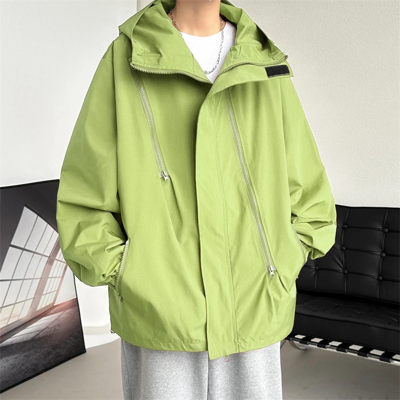 Dropshipping Streetwear 2023 Spring Casual Men's Jackets Hooded Harajuku Windbreaker Jacket For Woman