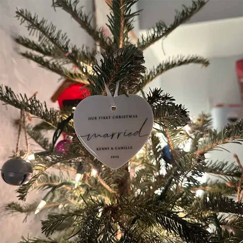 First Christmas Married Ornament Mr Mrs Tree Christmas Ornament Christmas Accessories Decorations Vintage Santa Gift New Year