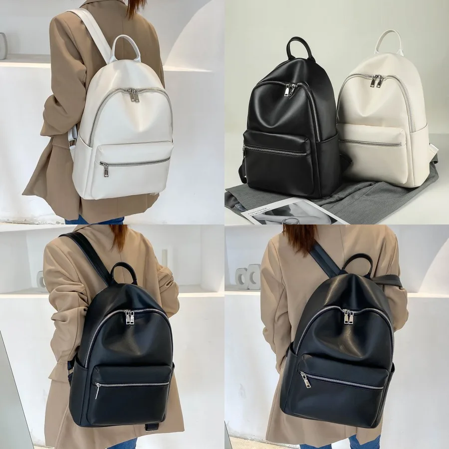 

【Новый стиль】- женский рюкзак из мягкой искусственной кожи, большой вместимости, модный школьный рюкзак, дорожная сумка для женщин.