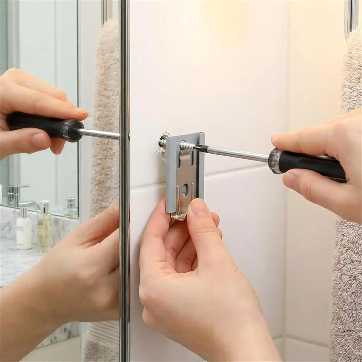 618 Mega Sale Heavy Duty Adjustable Mirror Clips Set for Wall Mounting, 8 Pack, 2 X 1.3 Inches