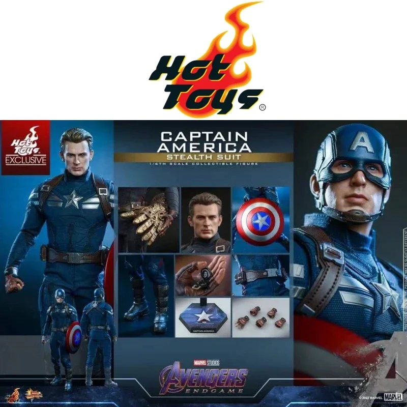 

In Stock Hottoys Mms607 1/6 Avengers 4 Captain America Stealth Suit Marvel Action Figure Toy Gift Model Collection Hobby