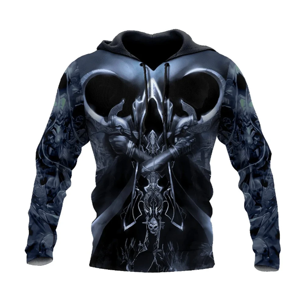 

Four Seasons Men's Fashion 3D Printed Hoodie 3D Skull Print Men's Fashion Men's Horror Hoodie Top 2024