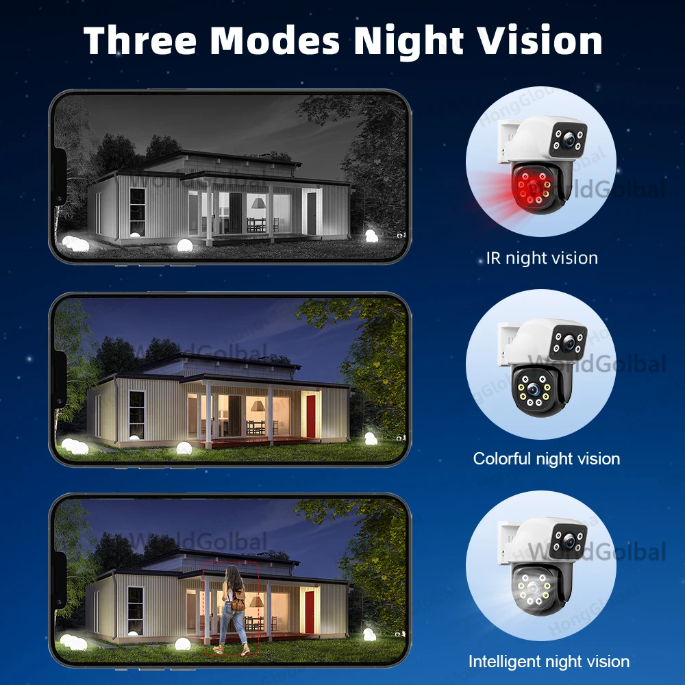 Tuya 8MP 4K WIFI IP Camera PTZ Dual Lens Dual Screen Motion Detection Full Color Night Outdoor Security Surveillance Camera Tuya image 6