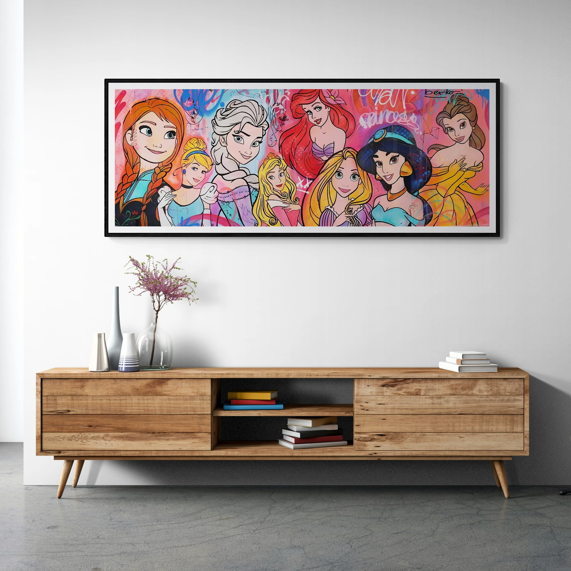 جميع ملصقات ومطبوعات الأميرات ، لوحة قماشية ، فن جداري ، ديكور منزلي ، غرفة معيشة ، أطفال #2