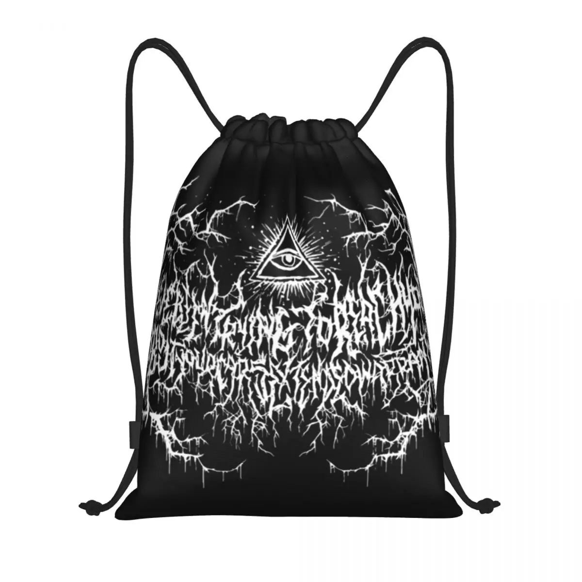 

Death Metal Logo Backpacks Portable Drawstring Bags Sports Bag Book Bags for Man Woman School