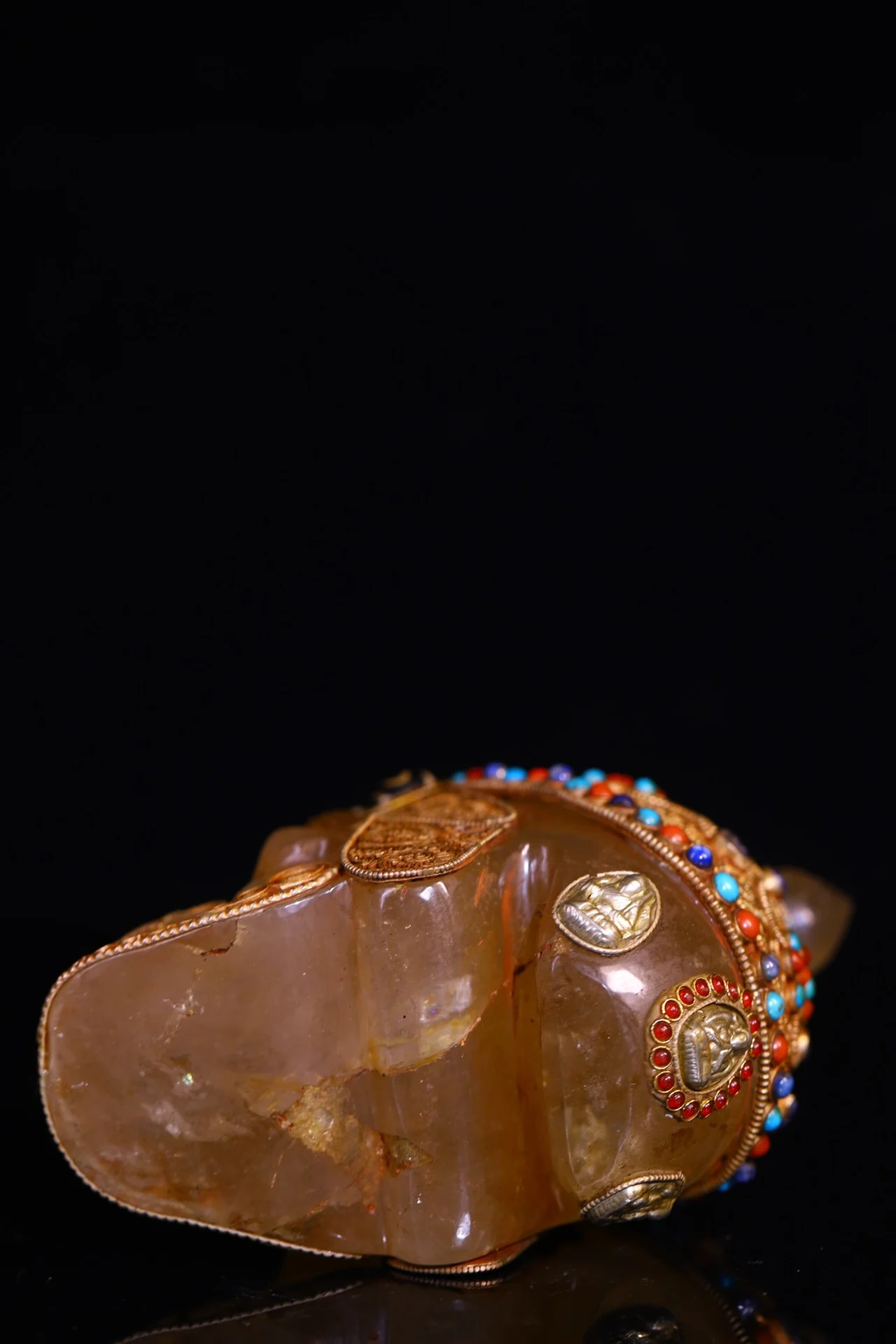 

5 "Непалский народный старый натуральный кристалл мозаика драгоценный камень gZi бусины лазурит Shituo Lin череп голова амулет зал поклонения