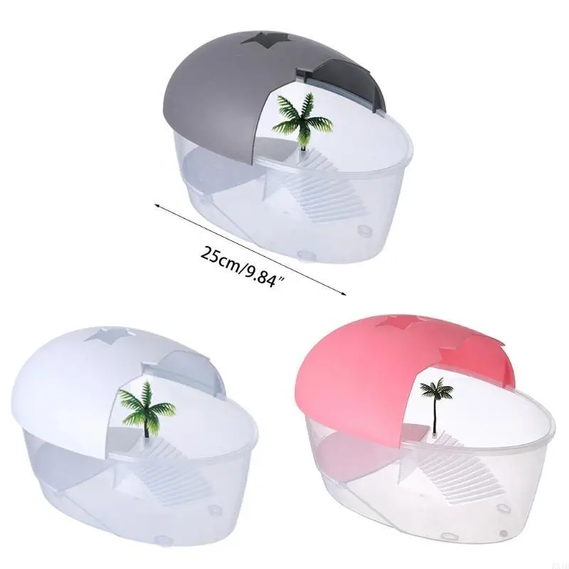 KX4B Small Habitat for Turtle for Tank Terrarium Clear Breathable with Baskin