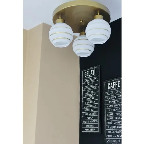 Avizevi Lighting Modern Decorative Tumbled Gold Glazed 3'lü Plafonier