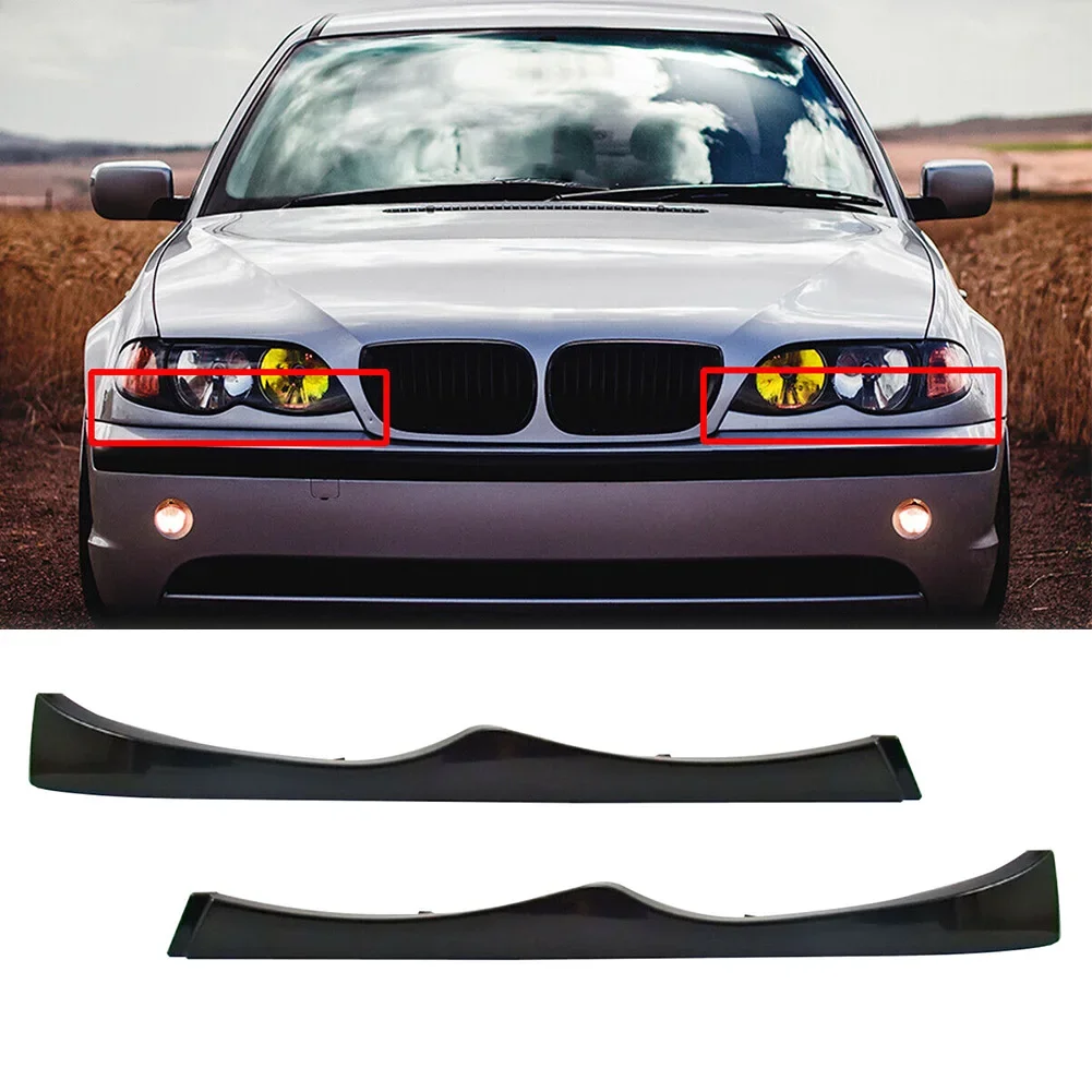 

2X Headlight Eyelid Lower Trim for BMW E46 325i 330i Sedan 2001 2005 Exterior Cover for Left and Right Headlamp
