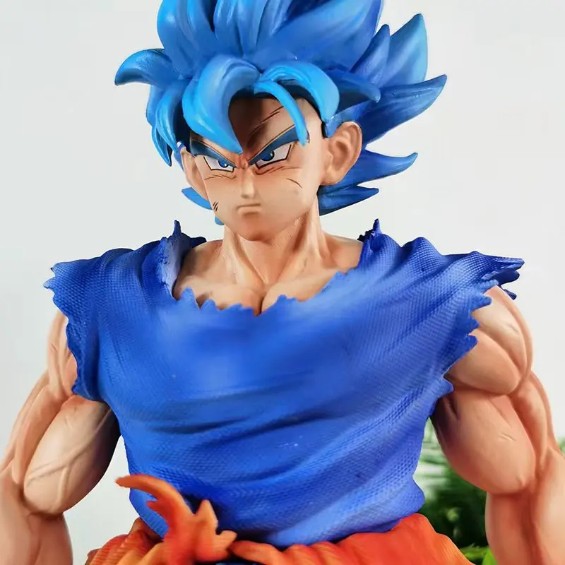 Dragon Ball Super Goku Figure - Anime Statue With Kai Blue Finish, Collectible Desk Toy For Fans Gift
