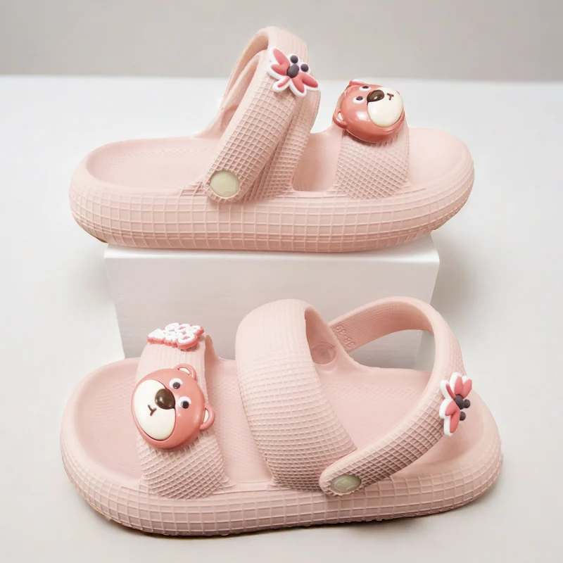 Women Slippers Home Indoor Cute Style Bathroom Beach Play Thickened Clouds Soft Sandals EVA Summer Ladies Shoes Cute Bear