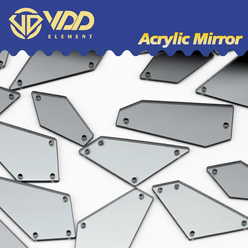 VDD 60/200Pcs formato della miscela specchio acrilico grigio strass per cucire cucire su artigianato fai da te posteriore piatta pietre per cucire