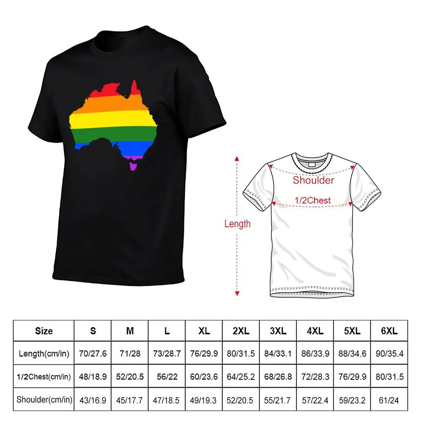 Australia Equality Rainbow T-Shirt oversized graphic tee boys whites mens t shirts casual stylish