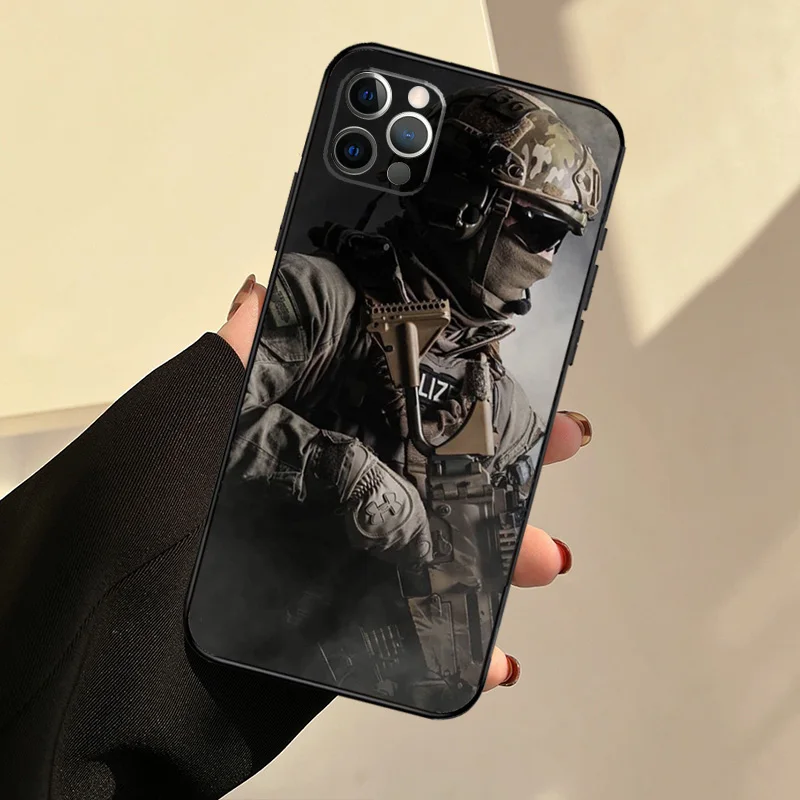 Army soldier Phone Case For iPhone 14 11 12 13 Pro X XR XS Max 6 6S 7 8 Plus SE 2020 Back Cover