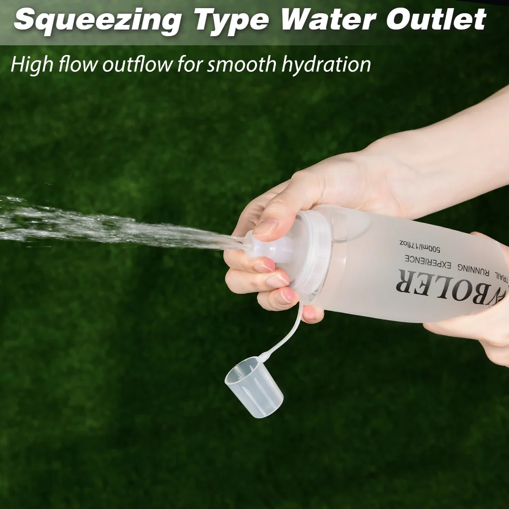 NEWBOLER Sport-Wasserflaschen, BPA-frei, zusammenklappbar, weiche Flasche, Laufen, Camping, Wandern, Hydroflasche, weiche Wasserflasche für die Hydratation – Detail 6