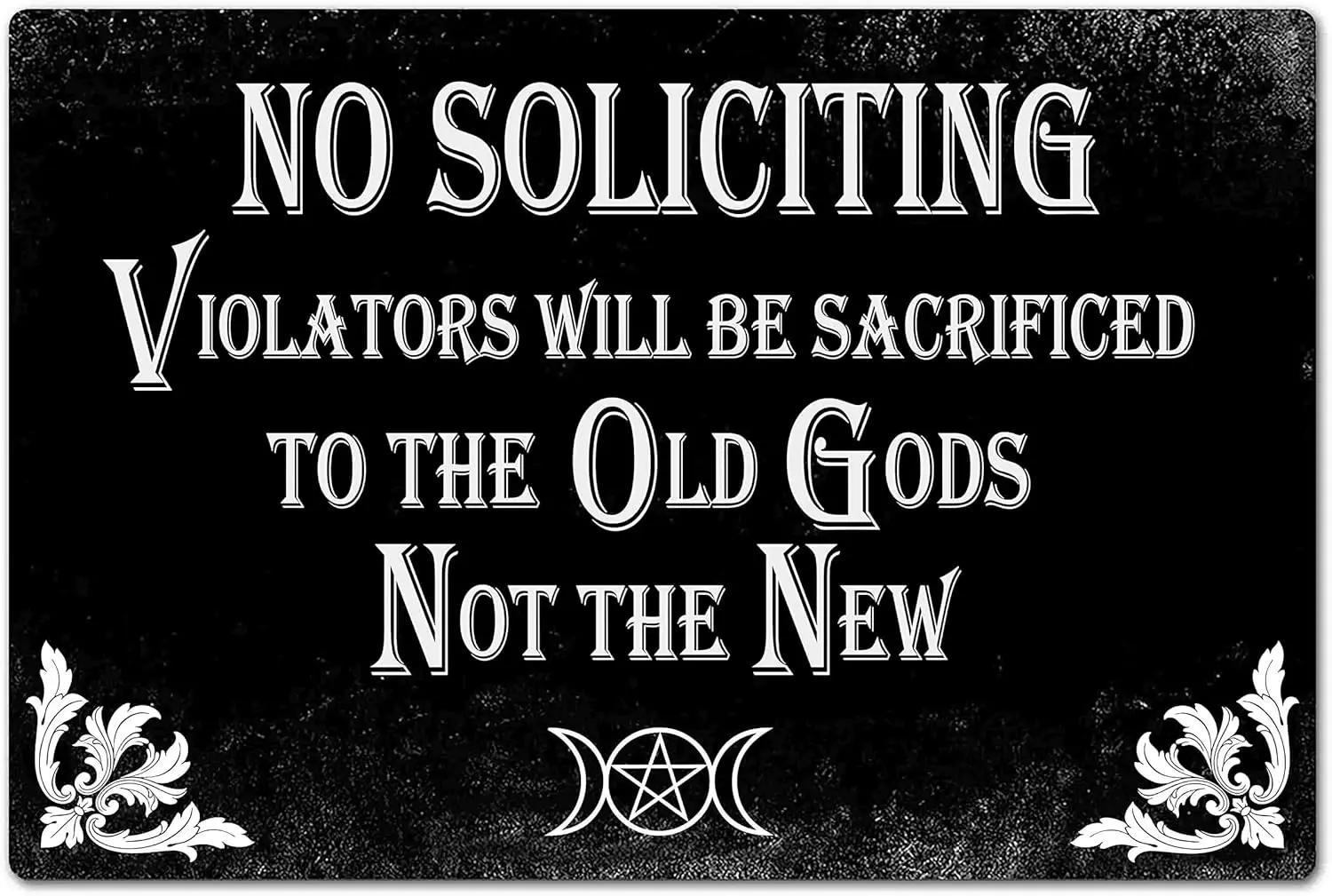 Bestylez No Soliciting Sign Gothic Decor For Kitchen, Home, House, Office 8 x 12 Inch (940)