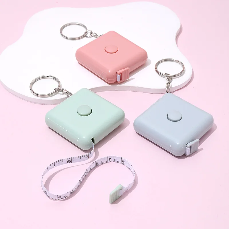 

3pcs Square Keychain Tape Measure Retractable Portable Mini Ruler Office Home Clothing Body Measurements Measuring Tape Measure