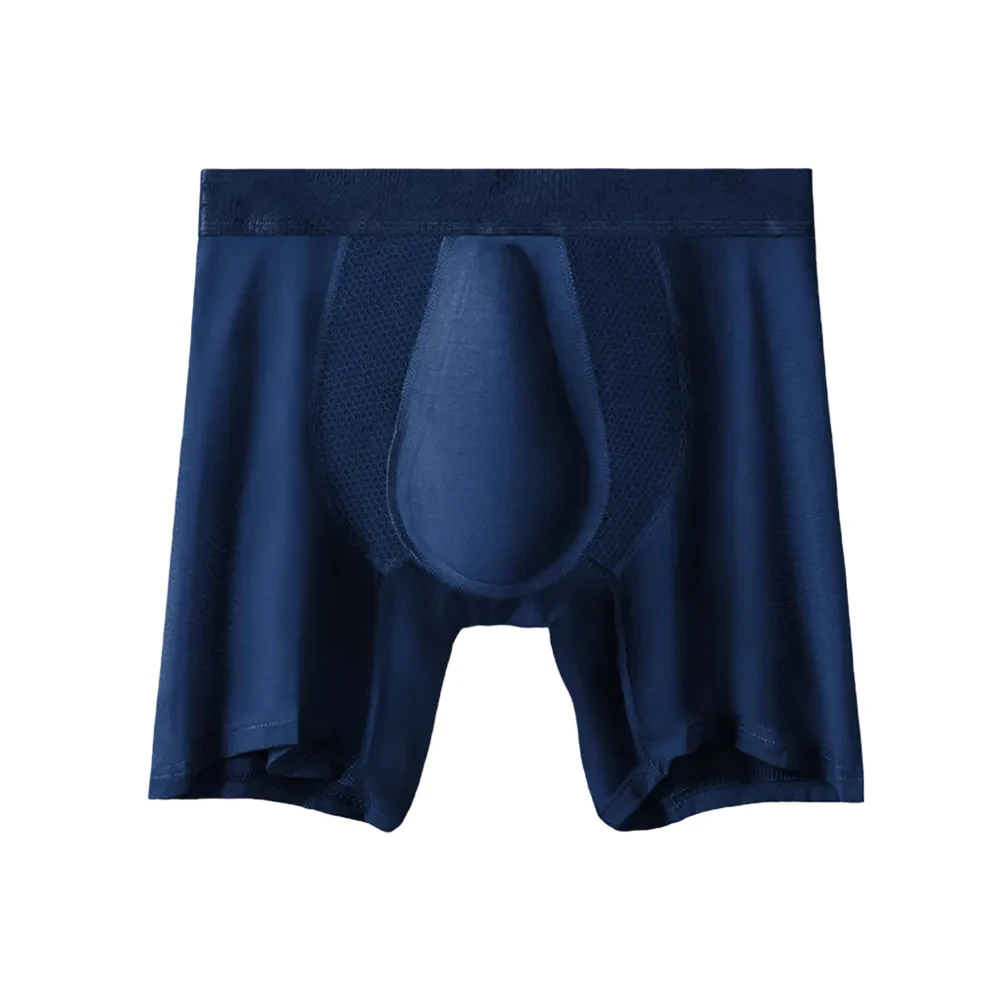 Men\'s Breathable Trunks Black Bulge Pouch Boxers Anti-Chafing Leggings Comfortable Underwear Elastic Waist Trunks