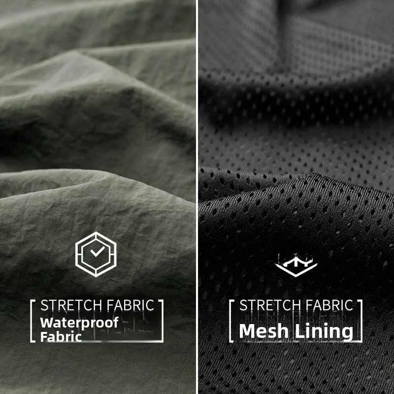 

Men's Casual Lightweight Waterproof Windproof Outdoor Jaet Spring Autumn Single Layer irt Loose Fit Multi ket Design