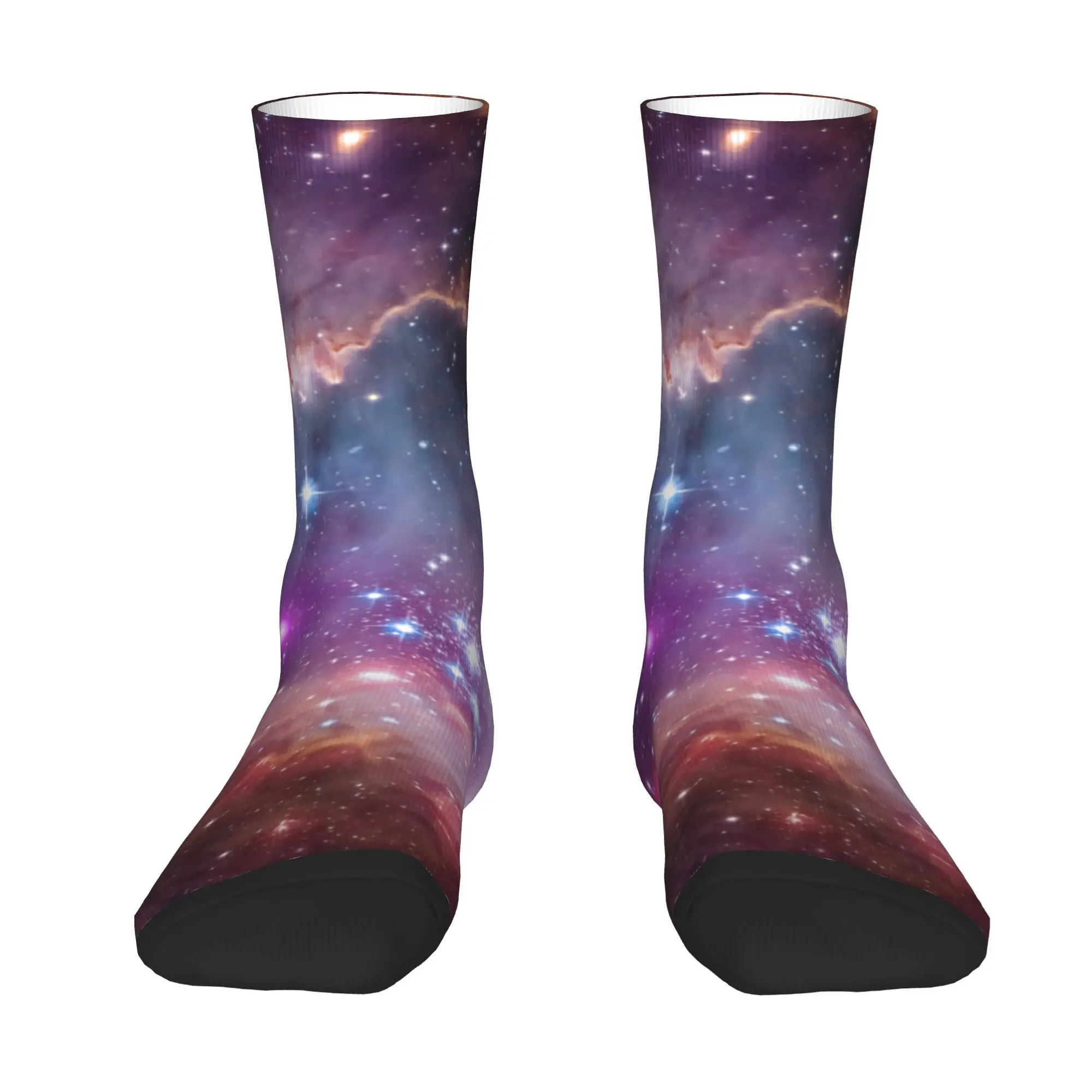 Custom Nebula Star Burst Men's Crew Socks Unisex Novelty  Spring Summer Autumn Winter Dress Socks