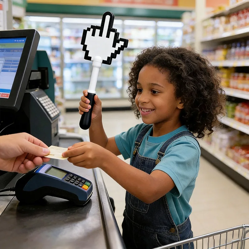 

Printed Middle Finger Gesture Payment Wand Tap to Pay Magic Stick Novelty Retail Accessory NFC Contactless Creative Gadget Gift